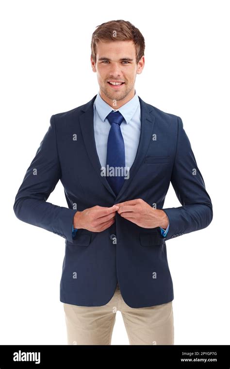 Businessman Buttoning His Suit Jacket Cut Out Stock Images And Pictures