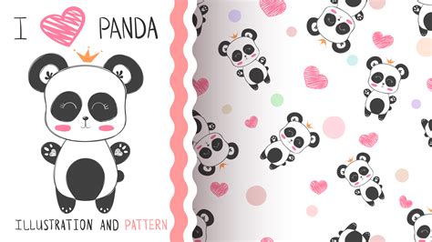 Cute Princess Panda Seamless Pattern Download Free Vectors Clipart