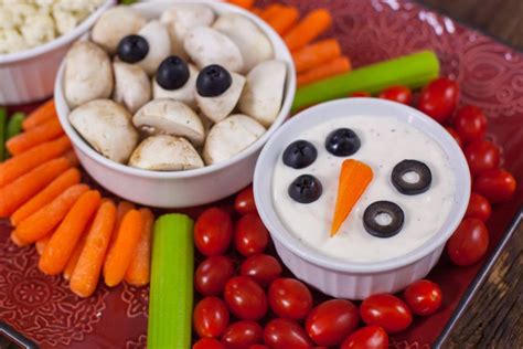 We plan our menu according to what they're likely to. This Christmas Veggie Tray Snowman is easy enough for kids to make, and too cute to resist. It's ...