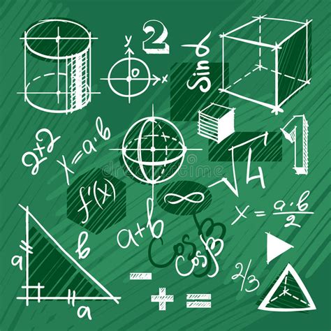 Vector Set Of Handdrawn Mathematics Elements Stock Vector Image