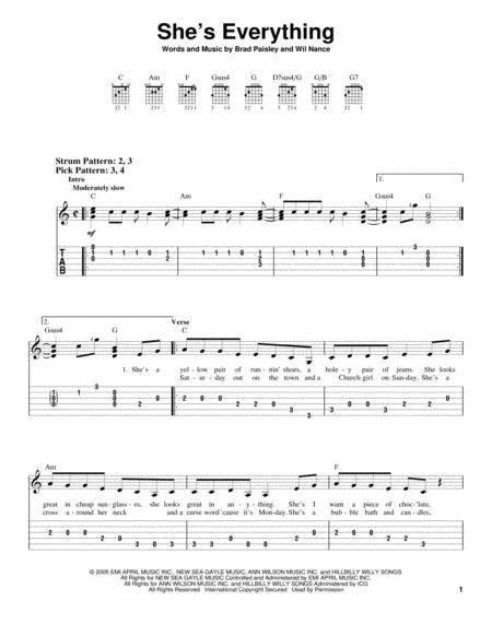 Shes Everything By Brad Paisley Brad Paisley Digital Sheet Music For
