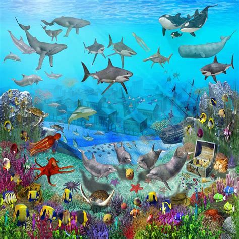 Childrens Wallpaper Murals 3d Effect Under The Sea