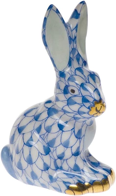 【代引可】 輸入市場オンラインストアherend Lounging Bunny Rabbit Figurine Blue Fishnet並行