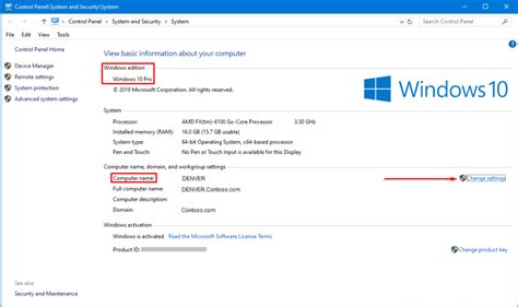 How To Find The Os Version And Change Computer Name In Windows 10 And