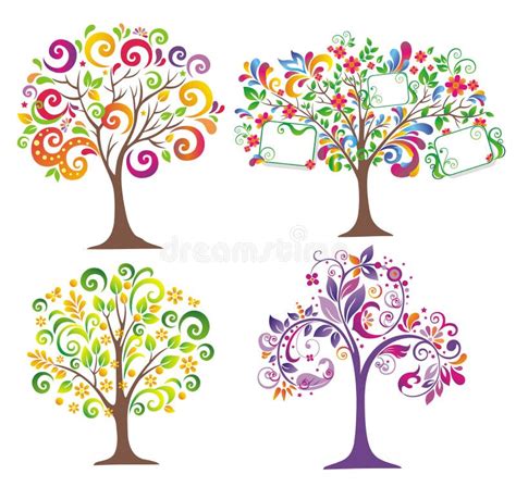 Colorful Tree Abstract Illustration Stock Vector Illustration Of