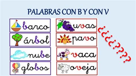 Spanish And English Palabras Con V Y B