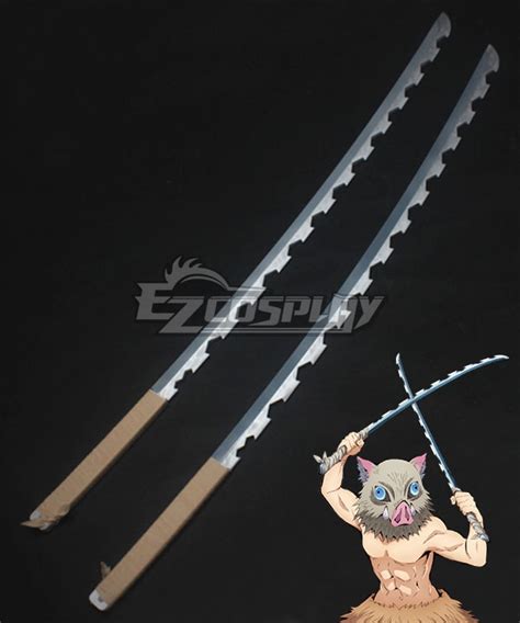 Demon Slayer Kimetsu No Yaiba Inosuke Hashibira Two Sword Cosplay