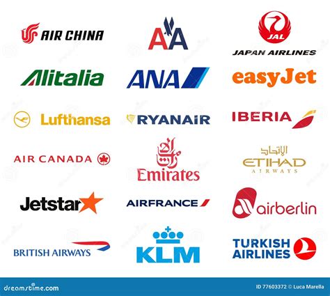 Major Airlines Logos Collection Editorial Photography Illustration Of