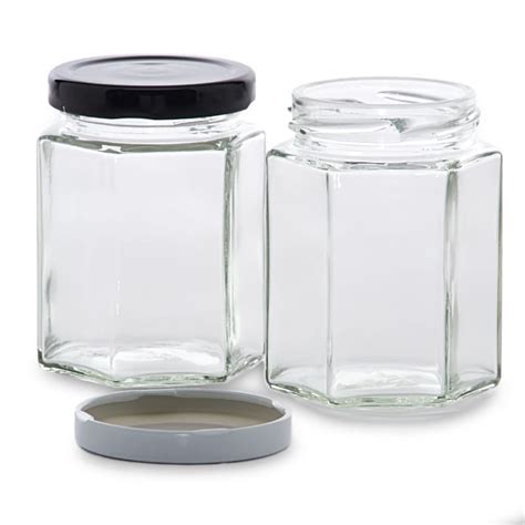 Hexagonal Glass Jars