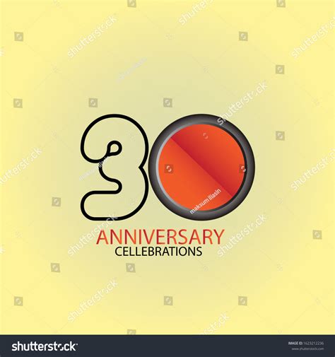 30 Year Anniversary Vector Template Design Royalty Free Stock Vector