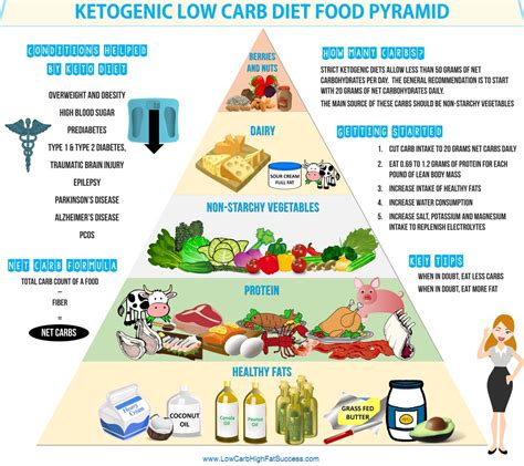 Ketogenic Low Carb Diet Food Pyramid Infographic Low Carb High Fat Success