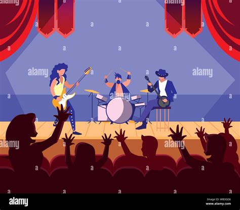 Band People Musicians Concert Event Design Vector Illustration Stock