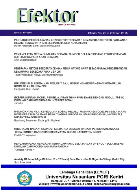 Download Contoh Jurnal Penelitian Ptk Paud PNG