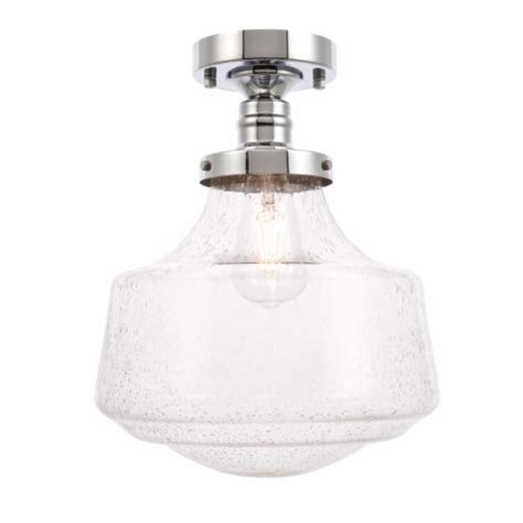 Living District Ld6241c Lyle 1 Light Chrome And Clear Seeded Glass Flush Mount 1 Kroger