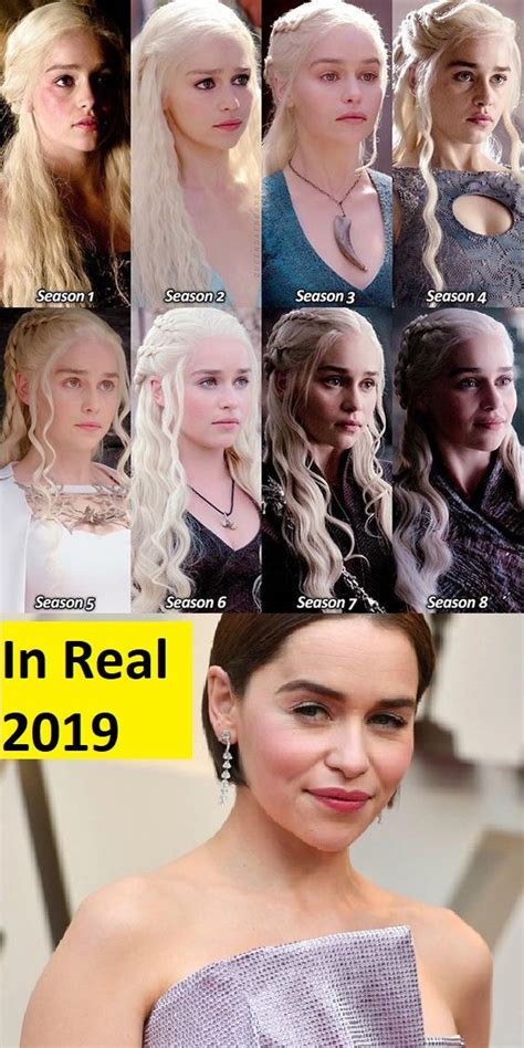 Her father was working on a theatre production of show boat and her mother took her along to the performance. Emilia Clarke Game of Thrones Season 1 To Season 8 Vs Real ...
