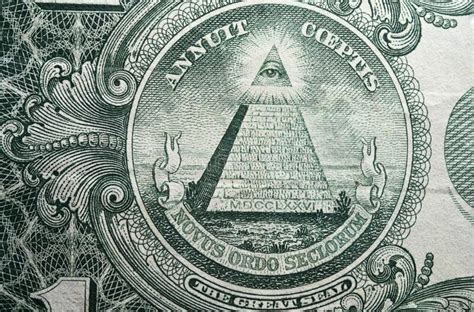Pyramid Extreme Closeup Print One Dollar Banknote Stock Image Image
