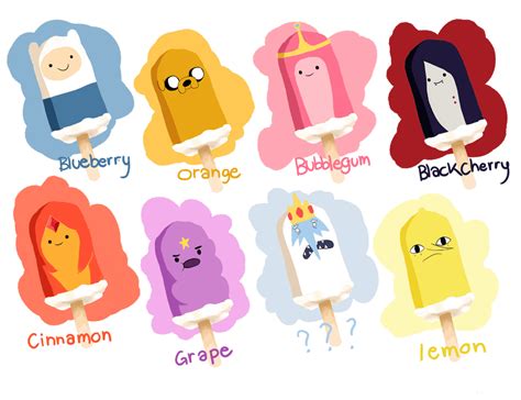Cute Animated  Of Eight Adventure Time Characters Imagined As Ice