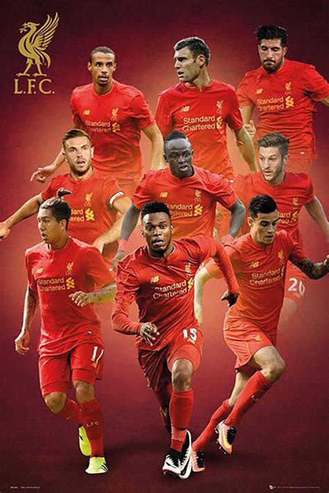 Liverpool Players Montage Official Soccer Poster 201617 Buy Online