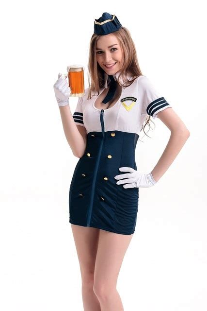 New Style Sexy Waitress Costume Free Shipping Womens Stewardess Costume