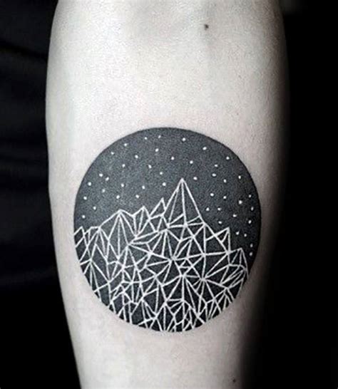 50 Geometric Mountain Tattoo Designs For Men Geometry Ink Ideas