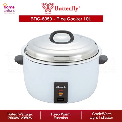 Butterfly Electric Rice Cooker 10L BRC 6050 BRC6050 Shopee Malaysia