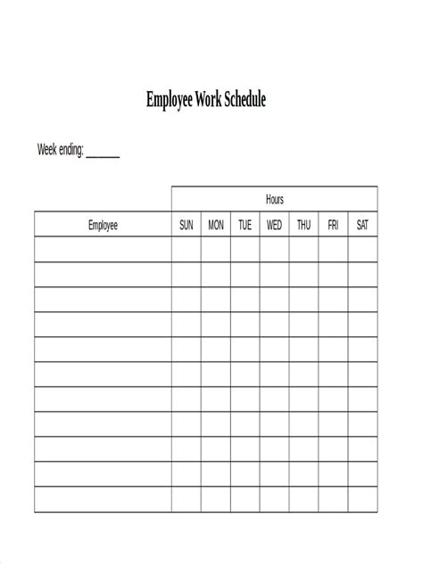 Ffree Printable Staff Work Schedules Template Printable