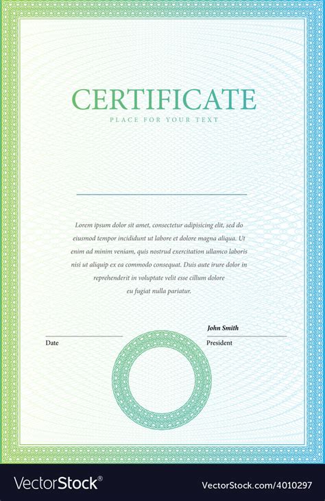 Vertical Template Certificate And Diplomas Vector Image