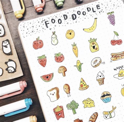 15 Easy To Draw Food Doodles For Plans And Journals