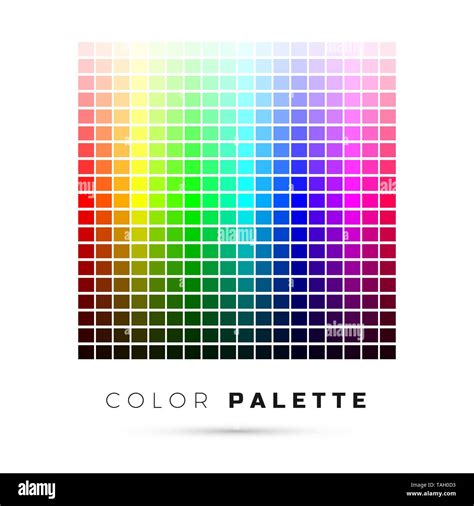 Colorful Palette Set Of Bright Colors Of Rainbow Palette Full