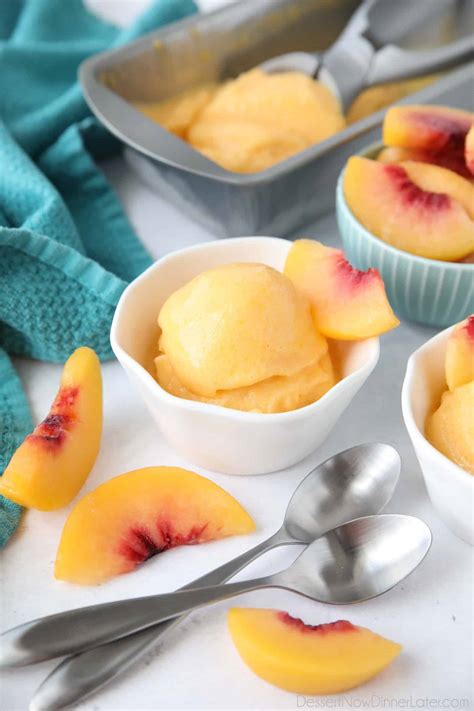 Peach Sorbet Without Ice Cream Maker Dessert Now Dinner Later