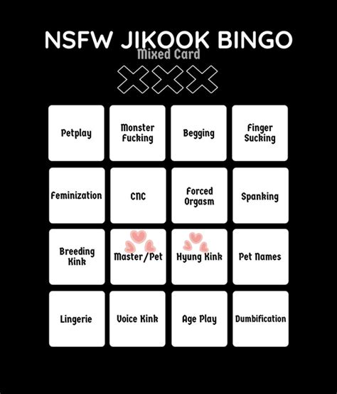 Jikook Bingo 🔞 Nsfwjikookbingo Twitter