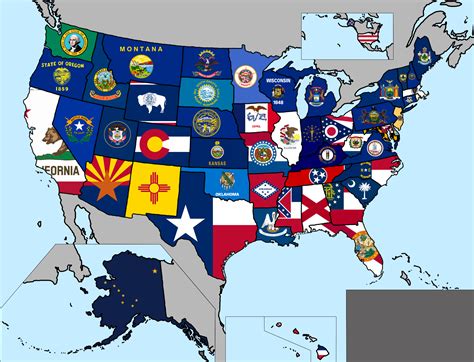 Map Of All State Flags Of The Us Vexillology