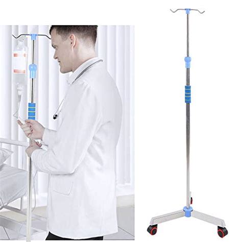 Iv Pole With Wheels Stainless Steel Iv Stand Poles Portable Infusion