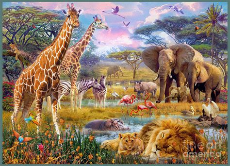 Savannah Animals Digital Art By Mgl Meiklejohn Graphics Licensing