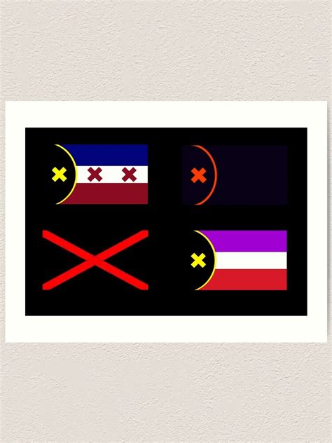 Lmanberg And Manberg Flags Dream Smp Black Art Print By