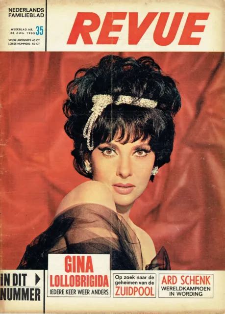 GINA LOLLOBRIGIDA COVER Magazine August Vintage Weekly Rivista Revue PicClick
