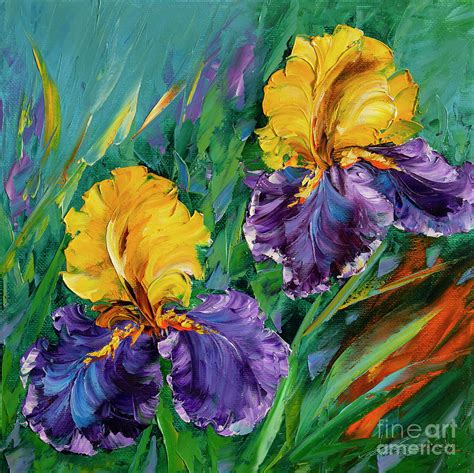 Iris Flower Painting Painting By Willson Lau Fine Art America