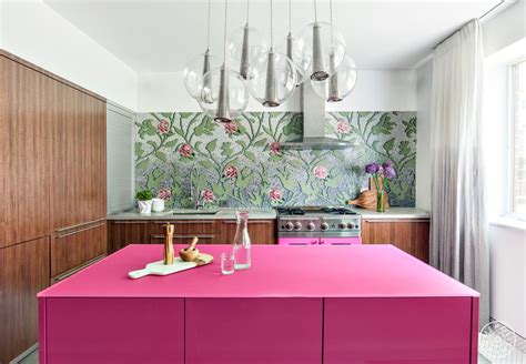 ide terbaru interior dapur warna pink