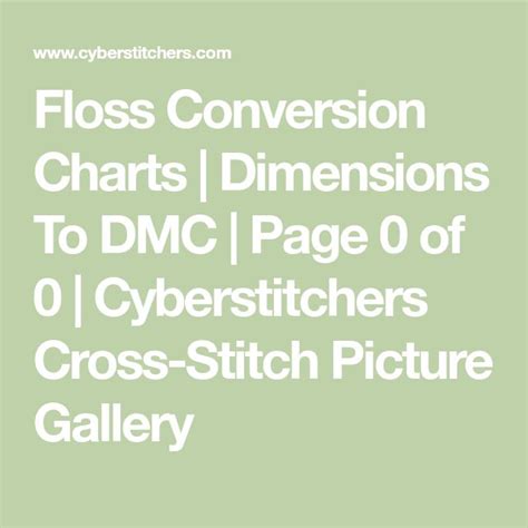 Floss Conversion Charts Dimensions To Dmc Page Of
