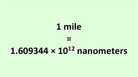 Convert Mile To Nanometer Excelnotes