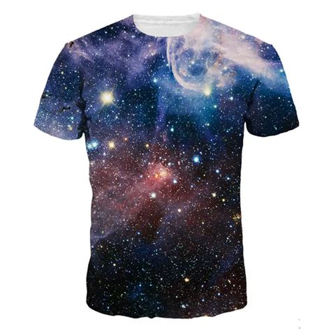 Galaxy Space 3d Printed T Shirts Men Fashion Summer Bright T Shirt
