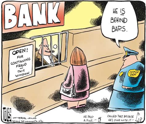 Political Cartoon On 6 Major Banks Fined By Tom Toles Washington