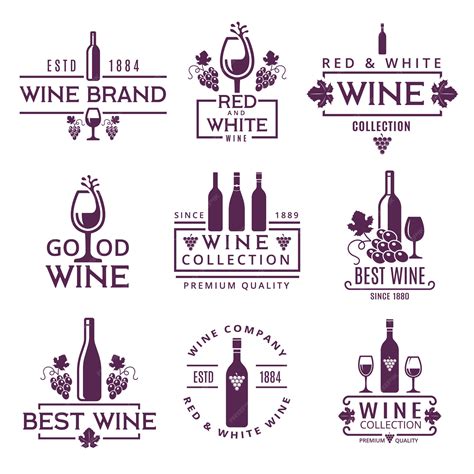 Premium Vector Logo Set Or Badges Of Wine Brands
