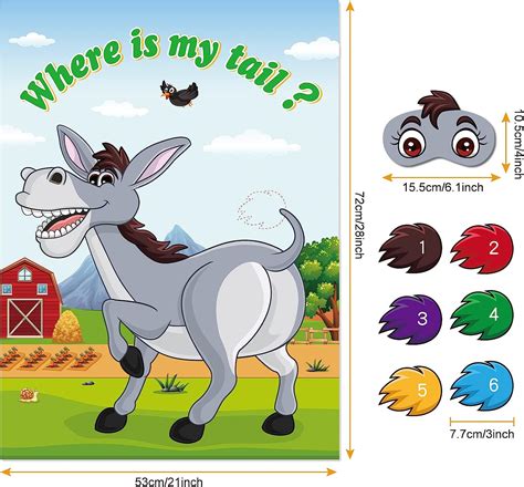 Buy Astaron Pin The Tail On The Donkey Donkey Game With 30 Pcs Tails