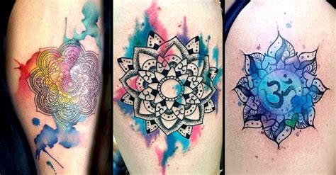 8 Vibrant Watercolor Mandala Tattoos Mandala Tattoo Tattoos