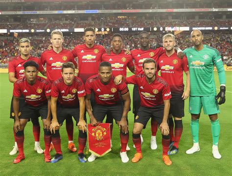 Man United Line Up V Club America Manchester United