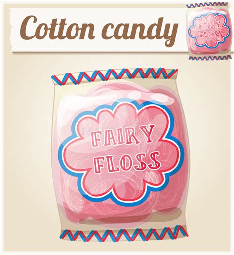 Cotton Candy Fairy Floss In A Bag Cartoon Vector Icon Stock Vector