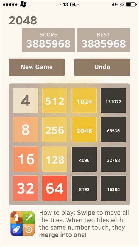 Finally Achieved The Highest Tile In 2048 After Playing This Singular