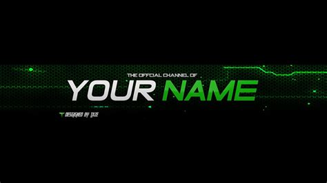 Green Gaming Bannerpsd Template Youtube