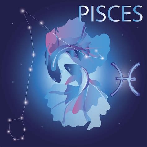 Premium Vector Pisces Zodiac Sign Horoscope Astrology Prediction
